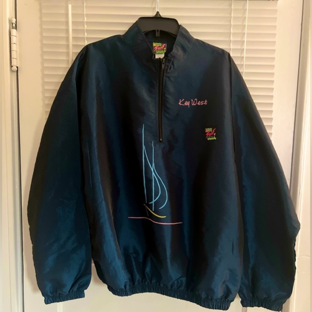 Vintage 🌊🏄🏽‍♀️Surf Style 😎windbreaker. Deep turquoise sheen. One size. Like new!